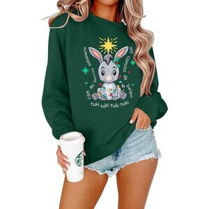 Mexican Christmas Sweatshirt Women Ugly Feliz Navidad Tuki Burrito Sabanero